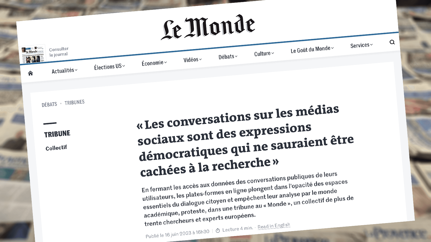 Le Monde - tribune DSA