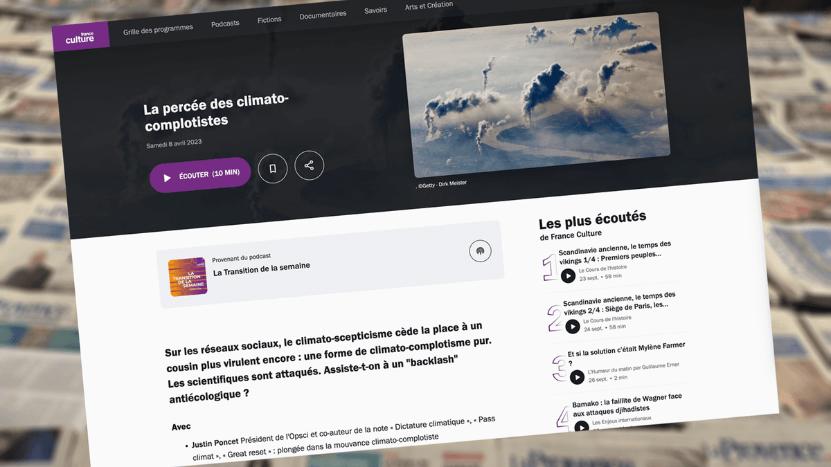 France Culture : La percée des climato-complotistes