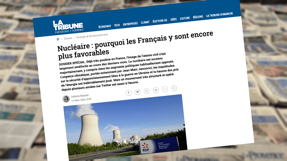 La Tribune : Le nucléaire soutenu en ligne