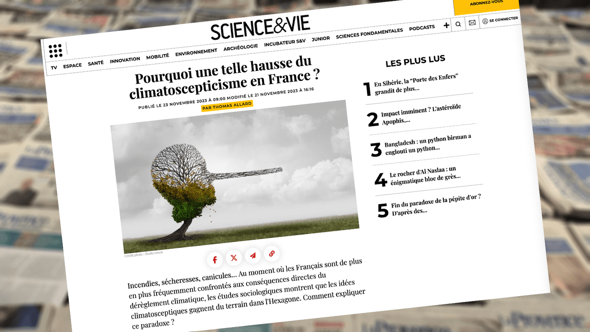 Science&Vie : La hausse du climatoscepticisme