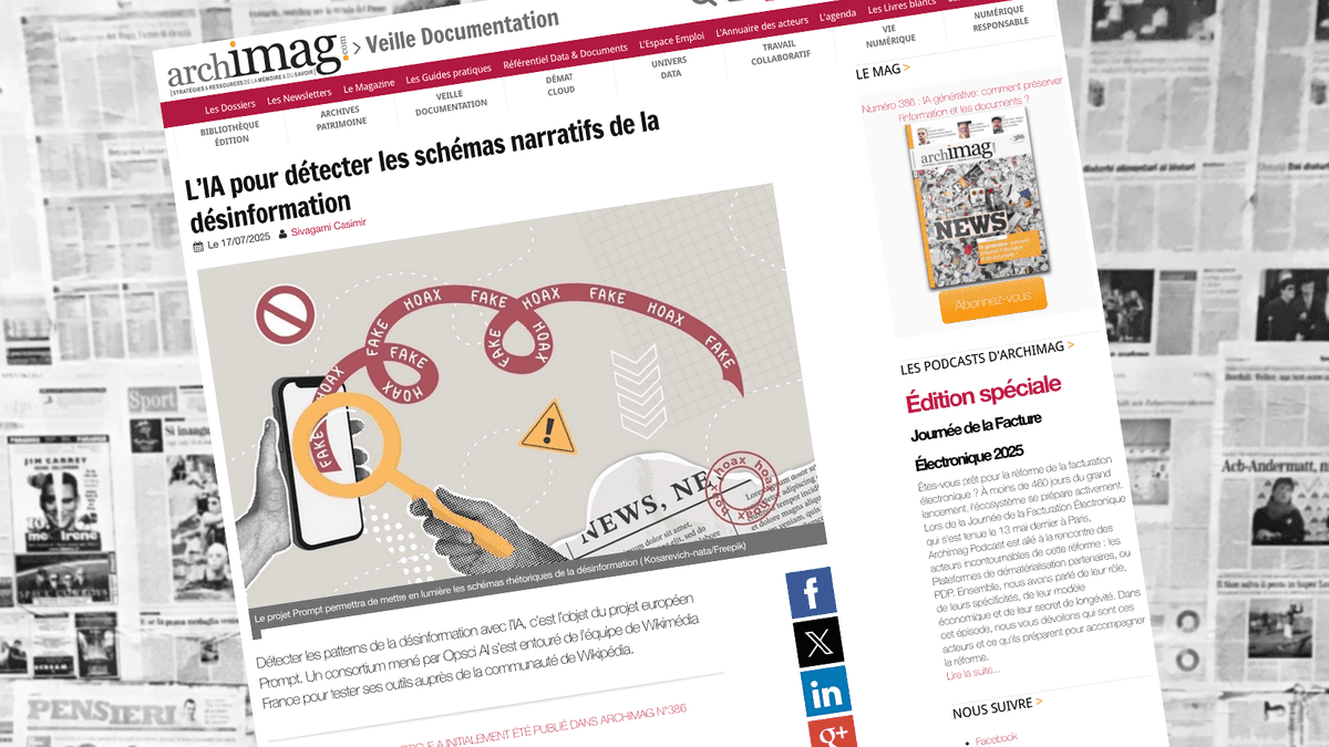 ArchiMag : L’IA pour détecter les schémas narratifs de la désinformation